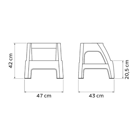 Banqueta escalera en ppl negra "PAIVA" -TRAMONTINA TD0030