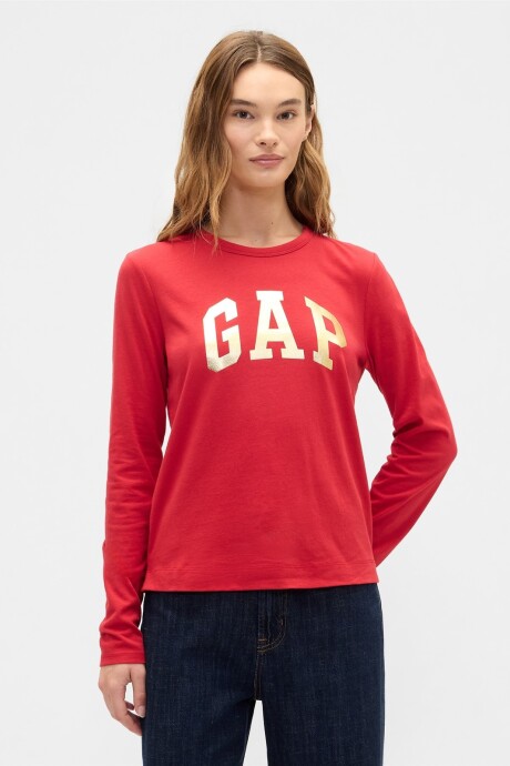 Remera Logo Gap Mujer Modern Red