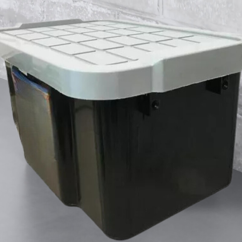 Caja Cesto Canasto Organizador Multiuso Con Tapa 40lts-negro Negro