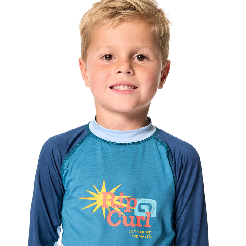 Lycra Rip Curl Wave Dayz Upf Niño - Azul Lycra Rip Curl Wave Dayz Upf Niño - Azul