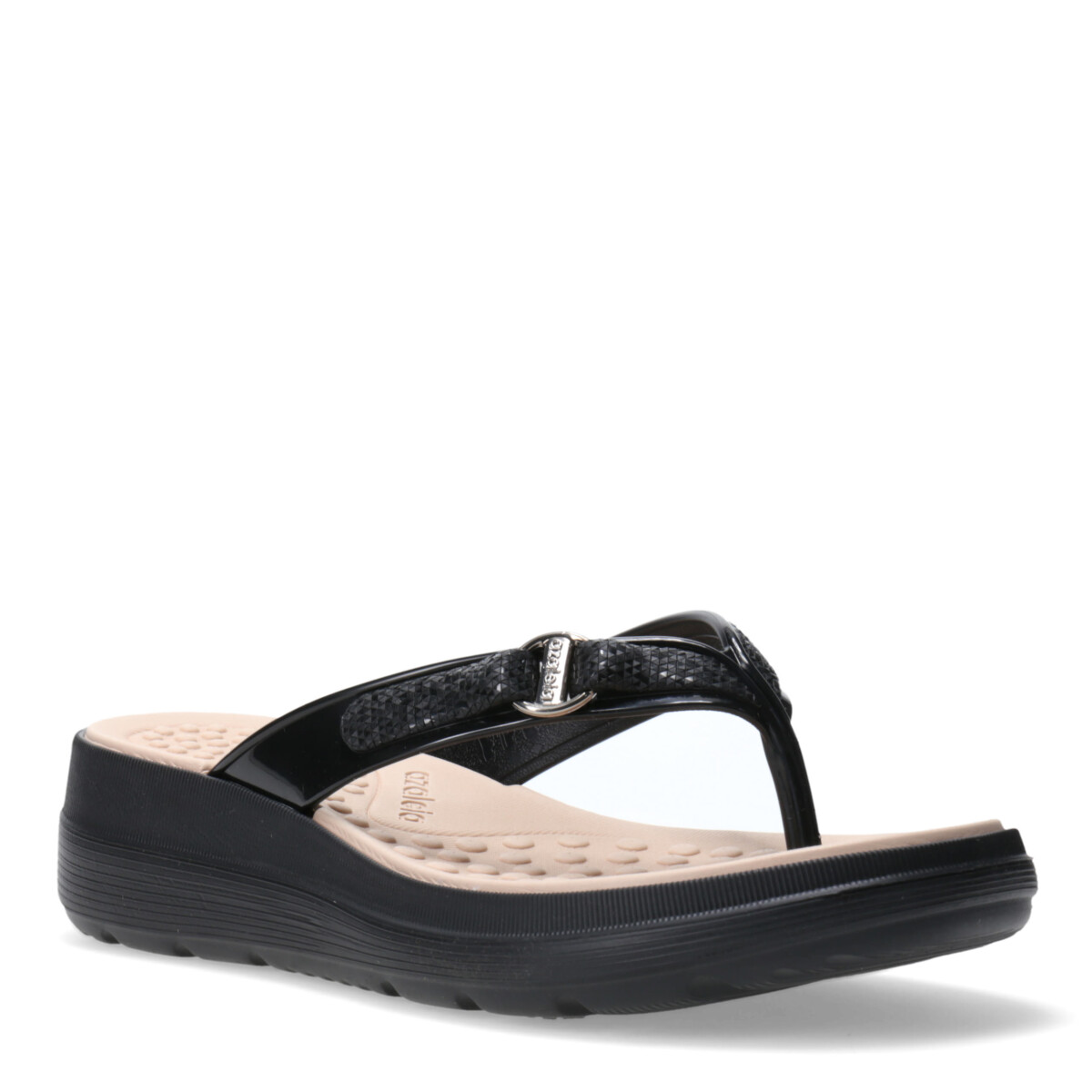 Sandalia de Mujer Azaleia Lia Soft Care Tam - Negro - Beige 