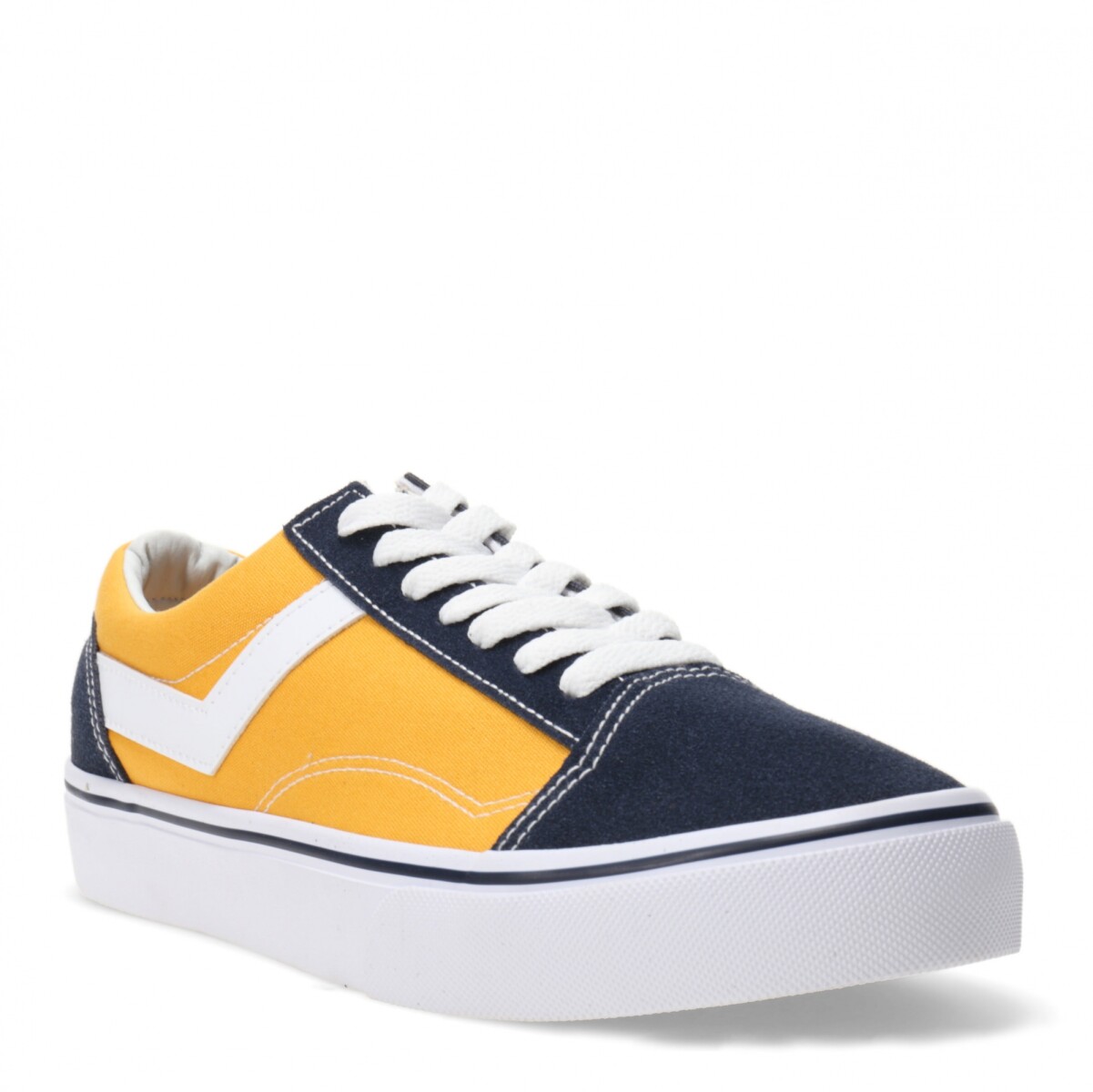 Championes de Hombre Pony Old School Canvas Low - Azul Oscuro - Amarillo 