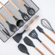 Set Utensilios De Cocina Menaje De Silicona Colores Negro