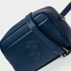 Bandolera Haze En Cuero Graneado Azul