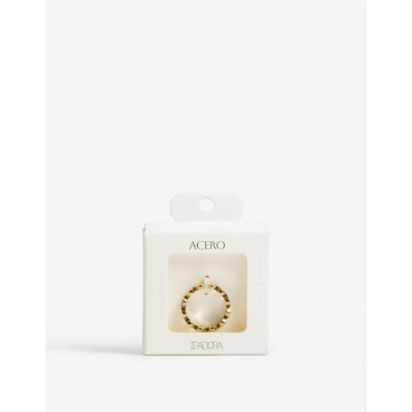 Anillo Acero Corazón Dorado