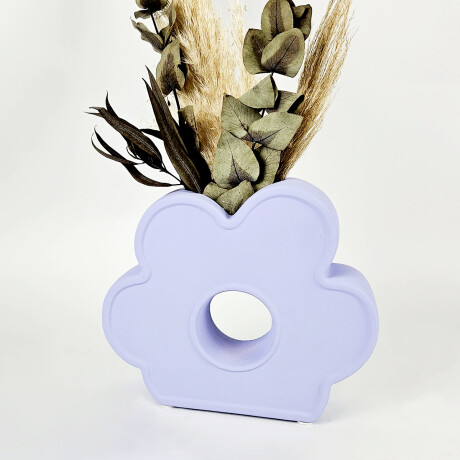 Jarrón florero flor de cerámica Lila