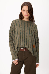 Sweater Oceano Crop Verde Claro/Oscuro