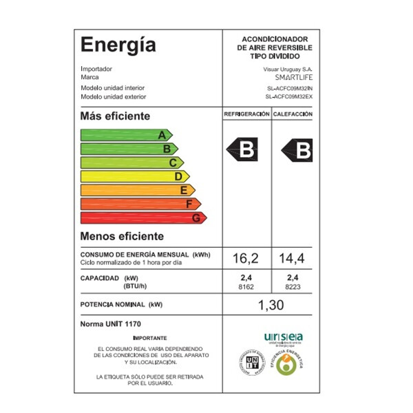 Aire Acondicionado Smartlife Sl-acfc09m32 AIRE ACONDICIONADO SMARTLIFE 9000BTU ACF