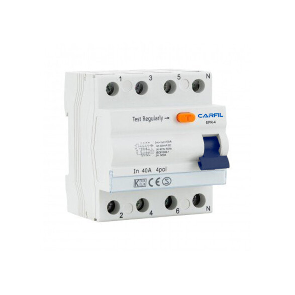Llave diferencial EPR-4P RCCB 40A 30mA 6kA CF2090X