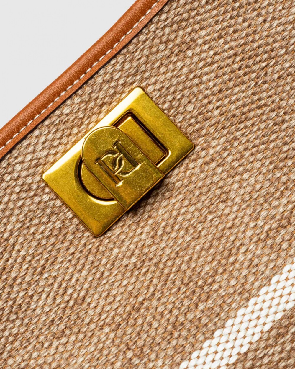 Cartera de mano Lyon en canvas Marron