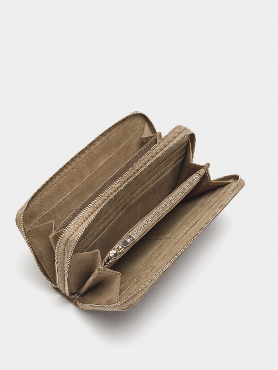 Cartera Efecto Piel L taupe