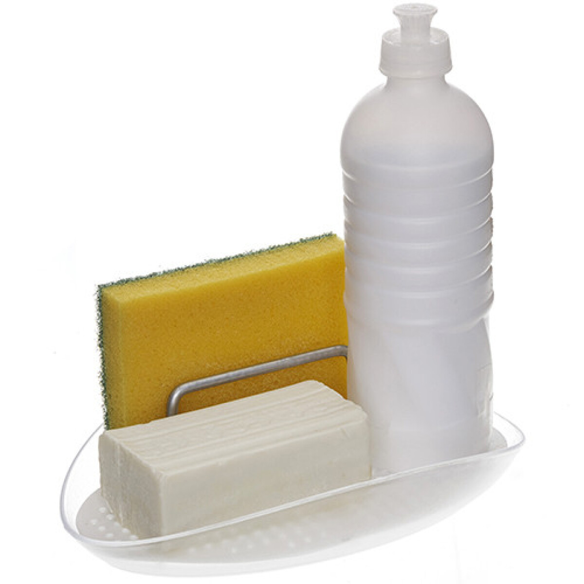 Soporte P/Detergente y Esponja Transp./Blanco 13168.0.1 