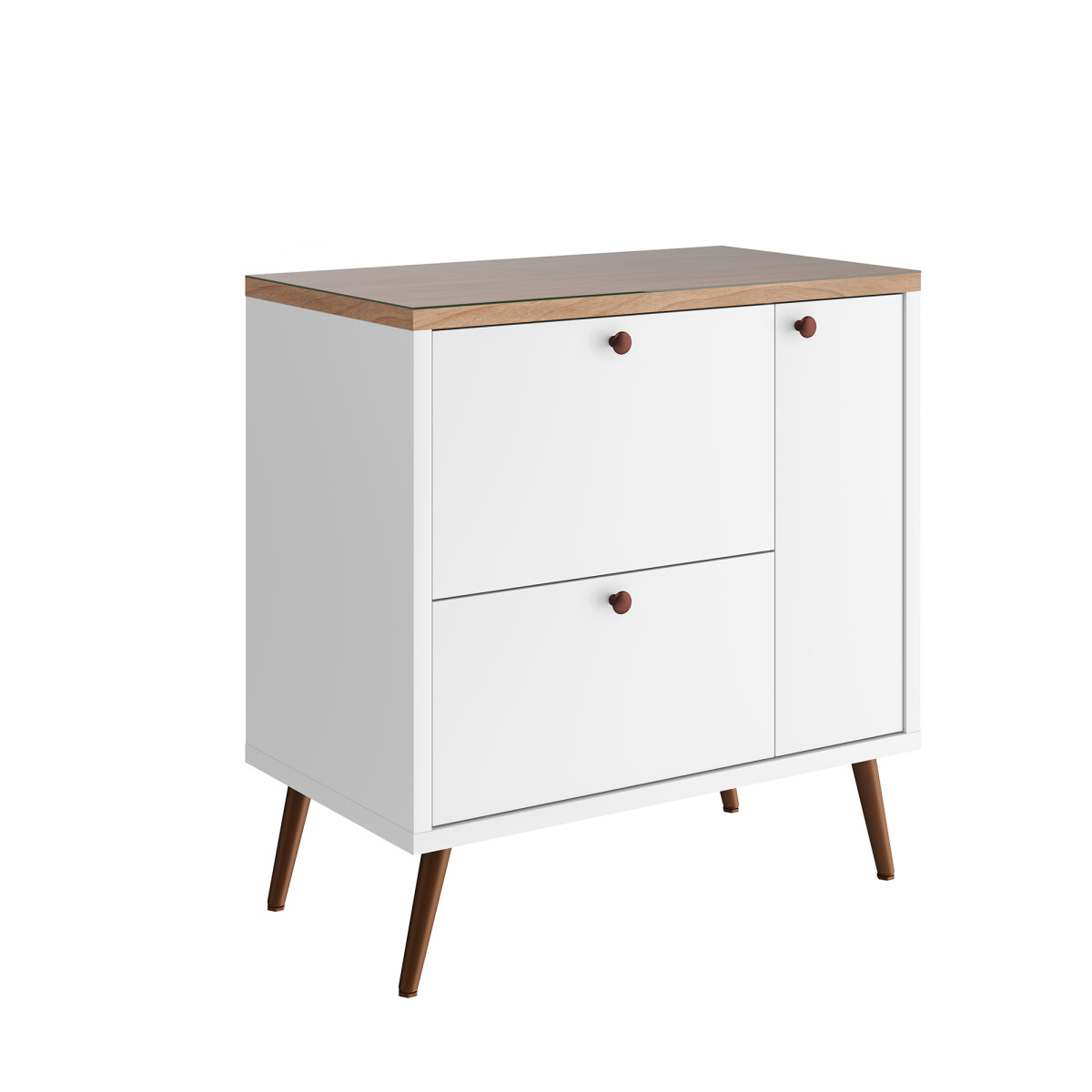 Mueble De Baño Madri Color Blanco/tau Con Patas 80 Cm 