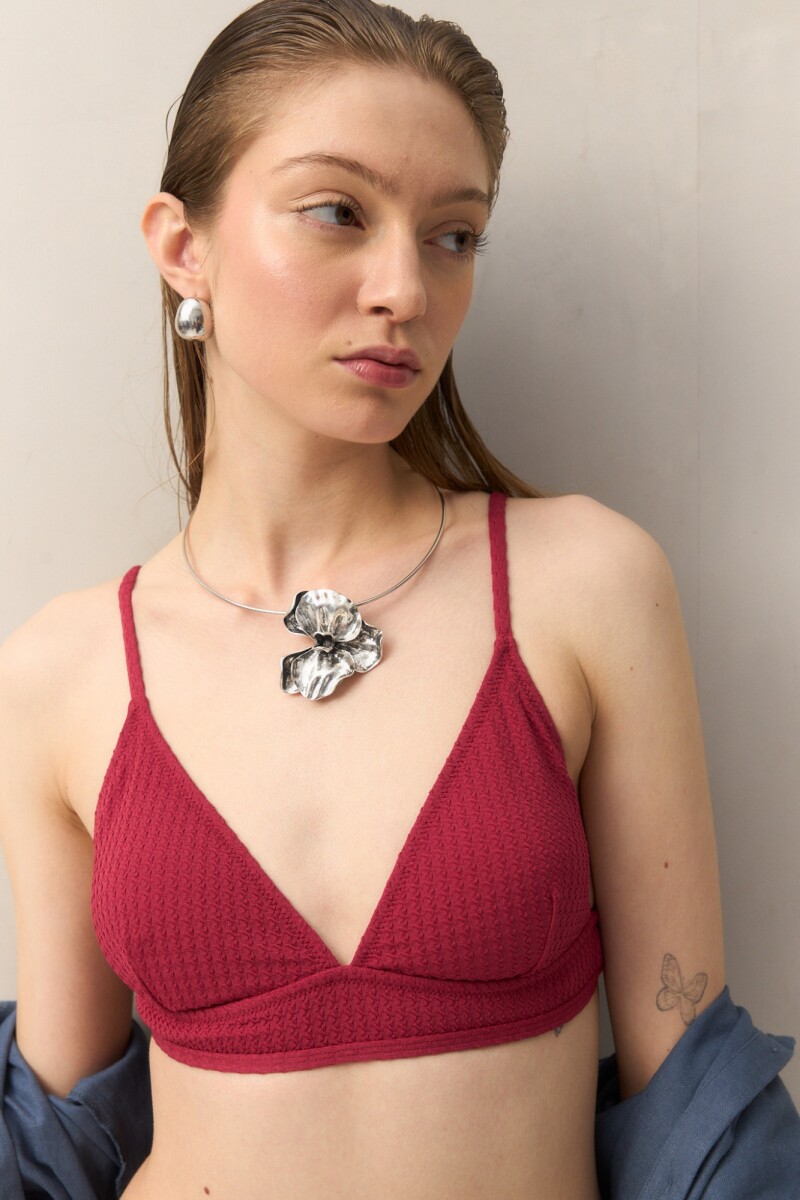 TOP TRIANGULO FIJO CAPARICA Bordó