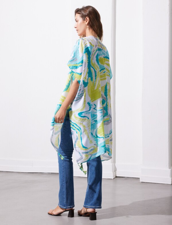 Kimono Printed MULTI/VERDE AGUA