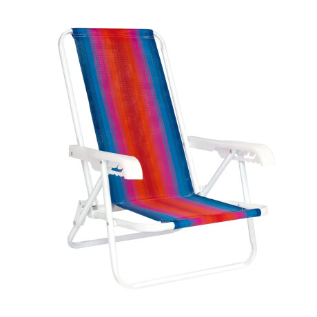 Reposera Infantil Reclinable 4 Posiciones Plegable Acero Mor Azul/naranja