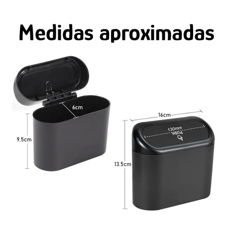 Set x2 Mini Papeleras Auto Portátil Universal TapaAutomática Negro