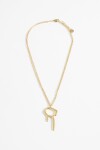 Collar doble detalle irregular de acero dorado