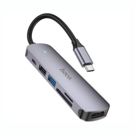 Hub HB28 HOCO USB-C A HDMI/USB-A/SD/TF/PD - Metal Gray Hub HB28 HOCO USB-C A HDMI/USB-A/SD/TF/PD - Metal Gray