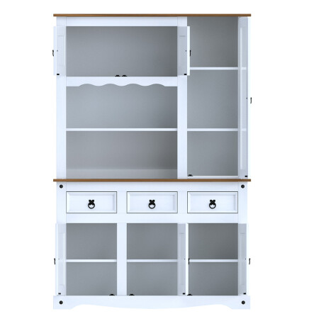 Modular Cristalero 6P3C Línea Naturale Blanco/Roble