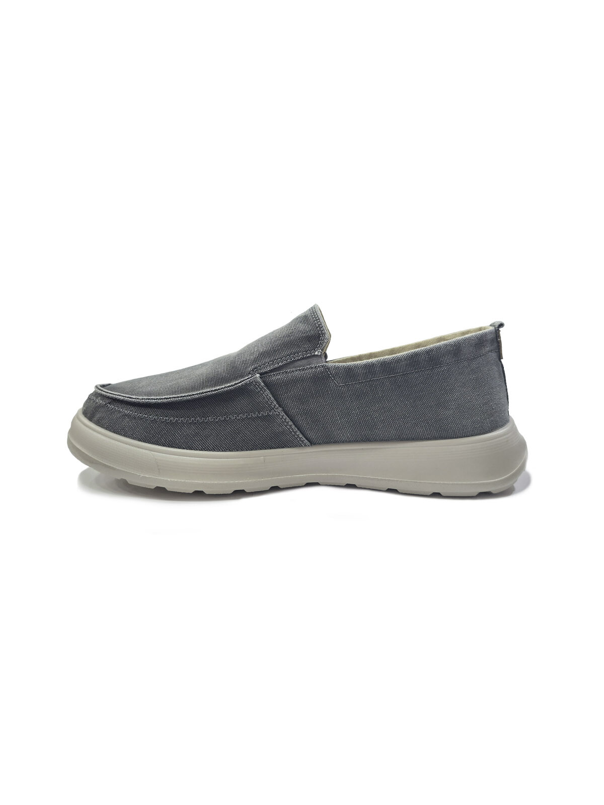 Mocasin suela beige alta GRIS