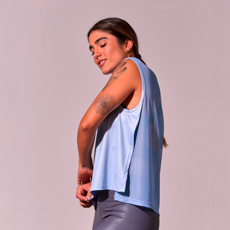 Remera Tank Joana de Mujer Celeste