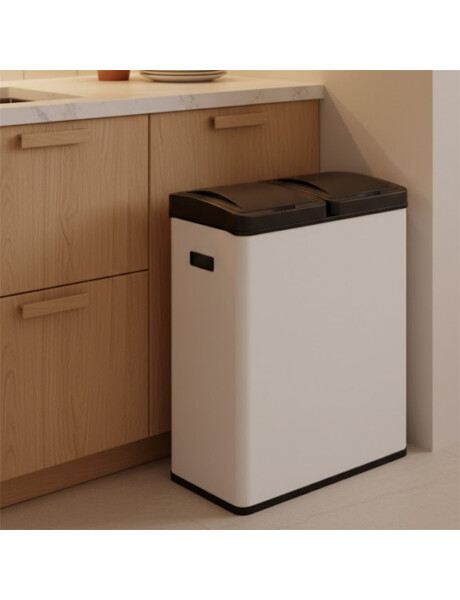 PAPELERA 60L (30L X2) 2 COMPARTIMENTOS C/SENSOR BLANCO 58CMX30CMX64CM PAPELERA 60L (30L X2) 2 COMPARTIMENTOS C/SENSOR BLANCO 58CMX30CMX64CM