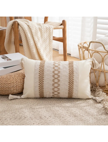 ALMOHADON CON TEJIDO 50x30CM BLANCO/NATURAL ALMOHADON CON TEJIDO 50x30CM BLANCO/NATURAL
