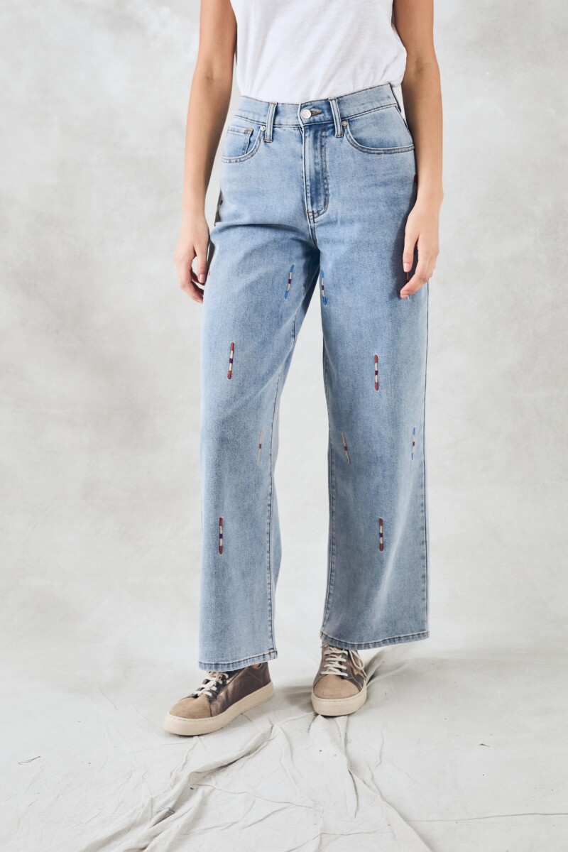 Jean Wide Bordado Jean