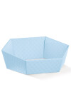 CESTO HEXAGONAL 29X23X8,5 cm MATELASSE AZZURRO