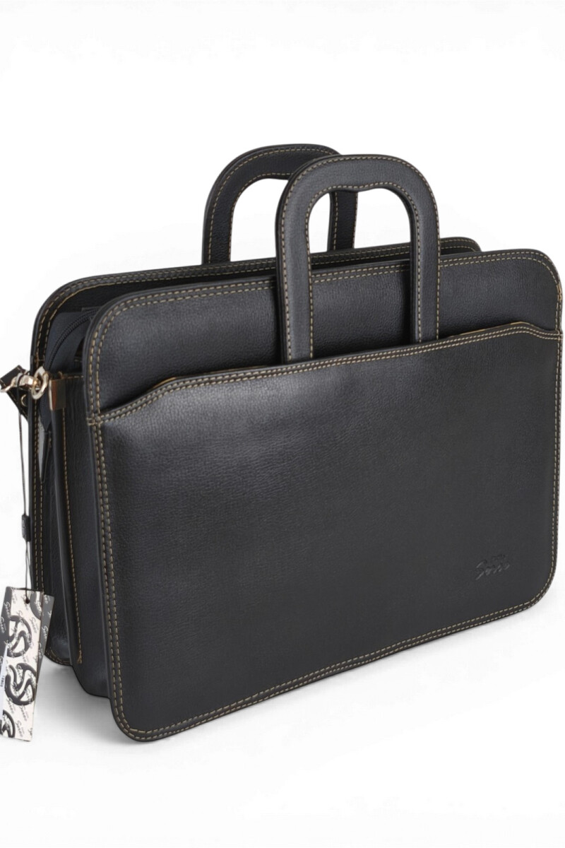 Portafolio de cuero Negro
