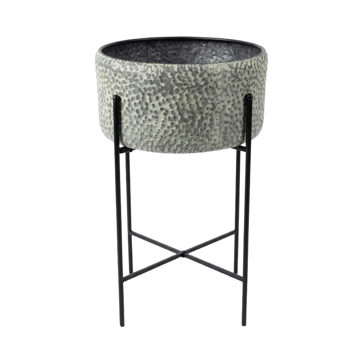 PORTA MACETERO METAL VERDE C/BASE MED 