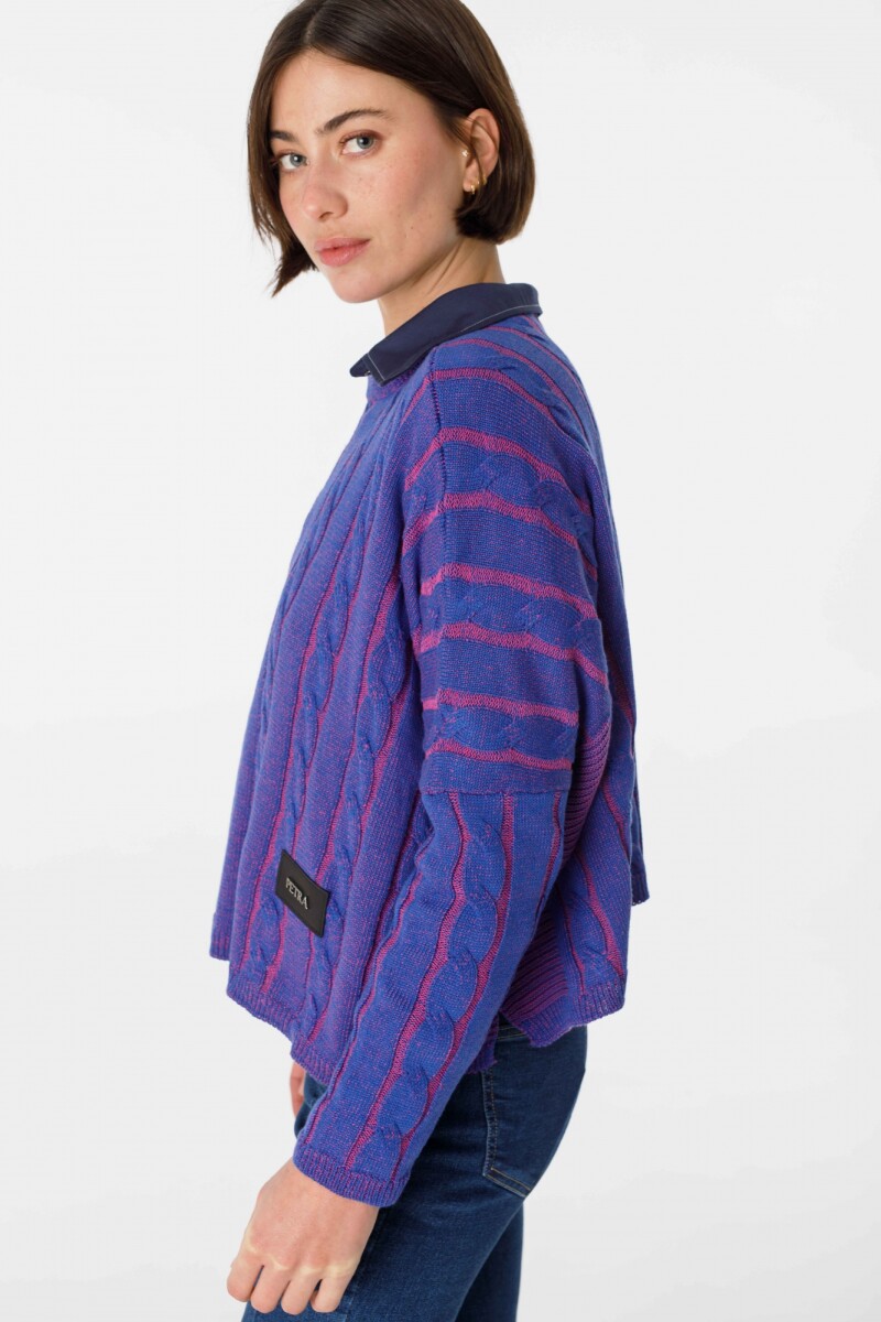 Sweater Oceano Crop Fucsia/Violeta