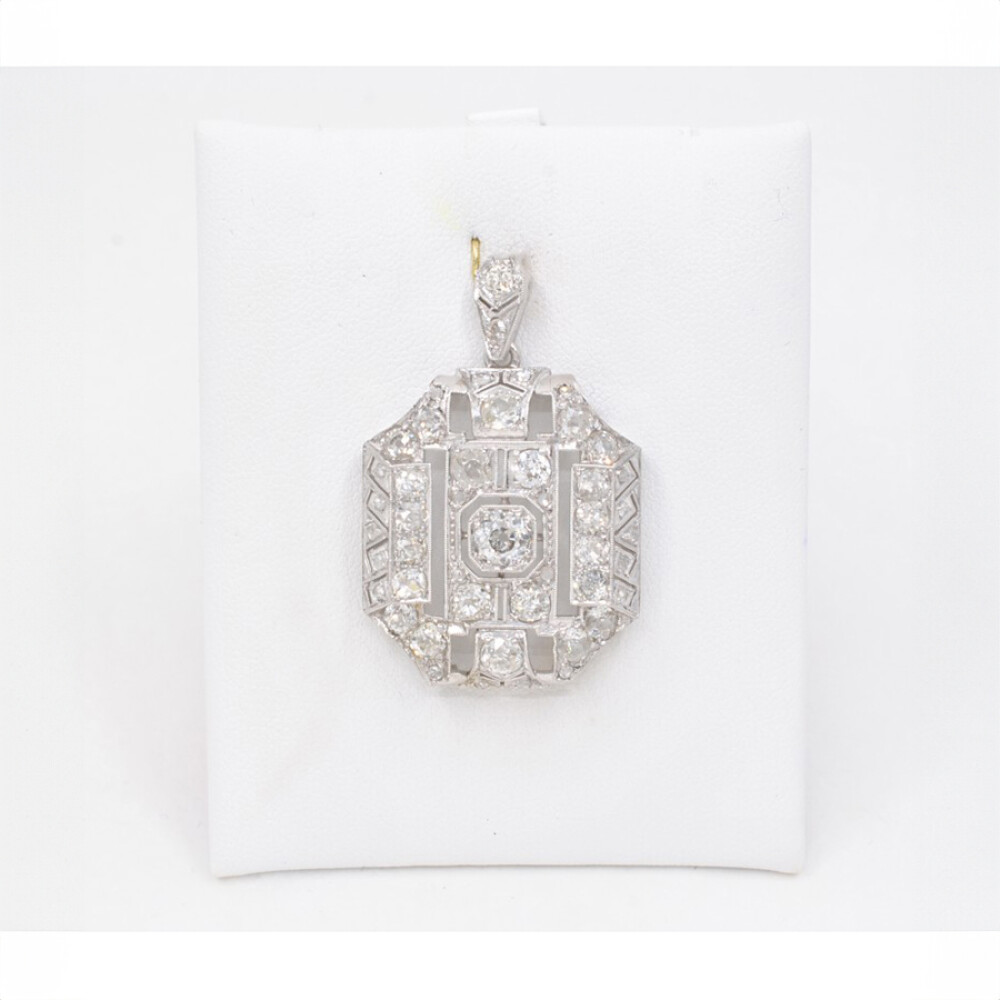 Colgante Antiguo Platino Y Brillantes Art Deco 4,50 Ct. Circa 1900-1940'S Colgante Antiguo Platino Y Brillantes Art Deco 4,50 Ct. Circa 1900-1940'S