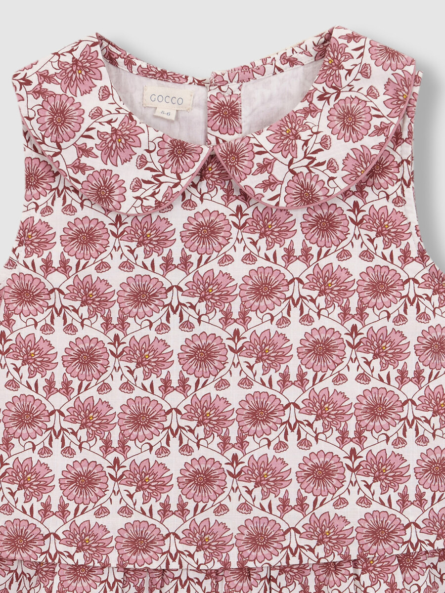 Vestido Estampado Flores Berenjena