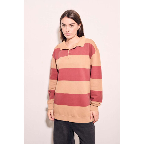Sweater Polo Rayas Camel