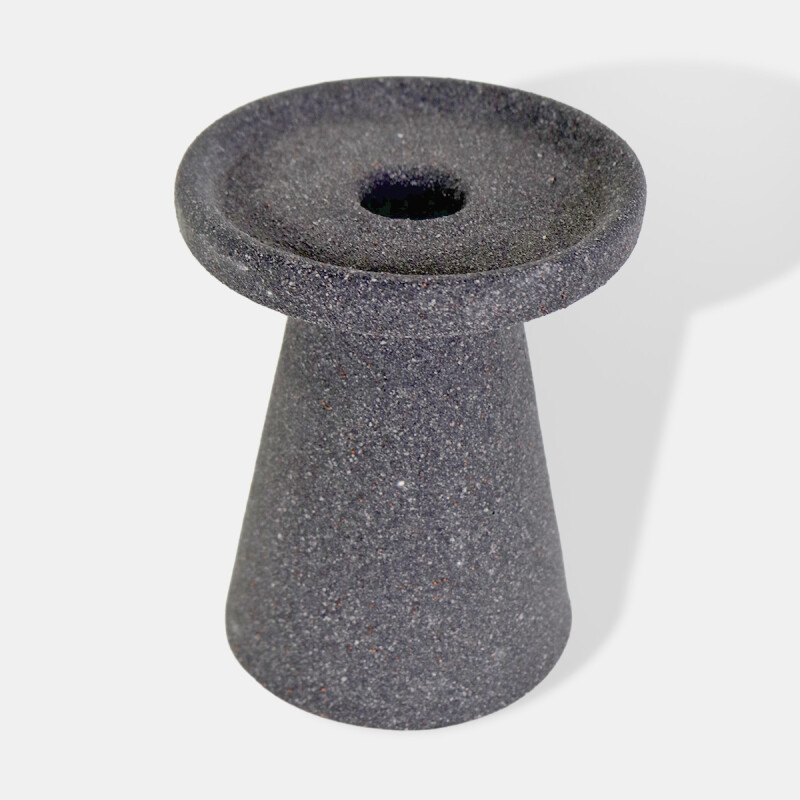 PORTA VELA CERAMICA GRIS OSC 9.8X9.8X11.8CM Unica