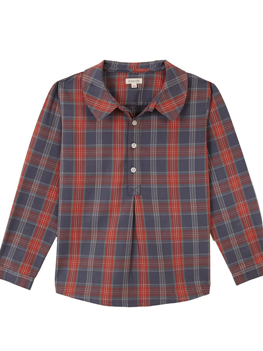 Camisa Cuadro Tartan Azul Pato