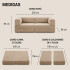 Sofá Sillón Cama ComboHome Teddy Premium 3 Cuerpos Corderoy Marrón 1