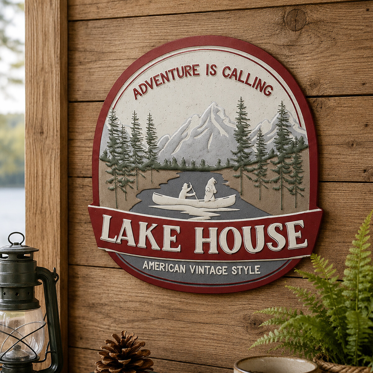 Cartel Lata Lake House 41 x 41 cm 