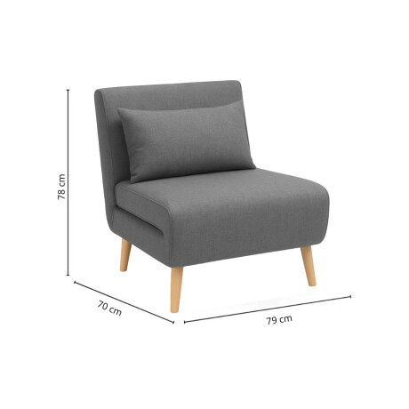 Sillon cama Trifold 1 cuerpo Gris