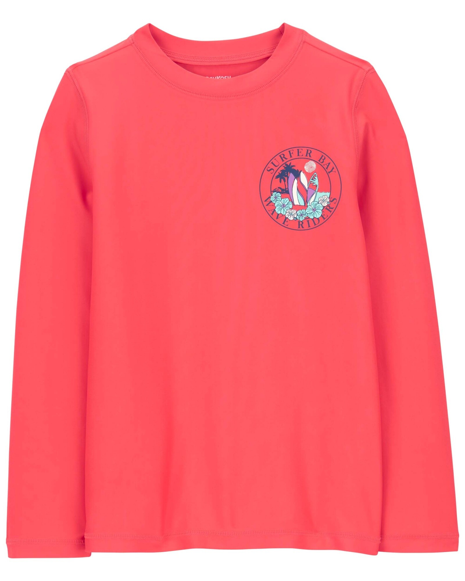 Remera de baño manga larga con protección UPF 50+ estampa surf Sin color
