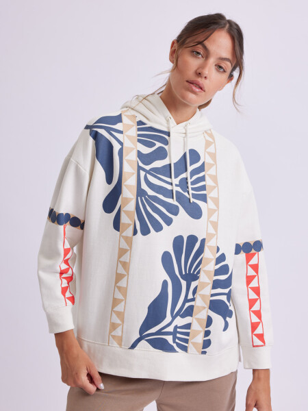 Canguro deportivo estampado abstracto Crudo