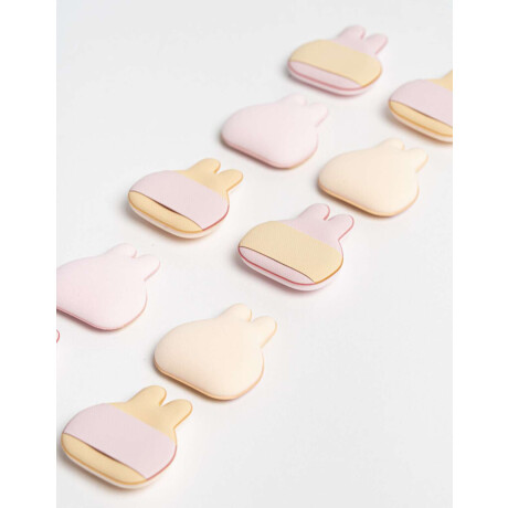 Set De 10 Esponjas Para Cushion In A Cozy Way Con Forma De Conejitos Combinacion Bicolor