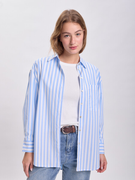 Camisa rayada Blanco