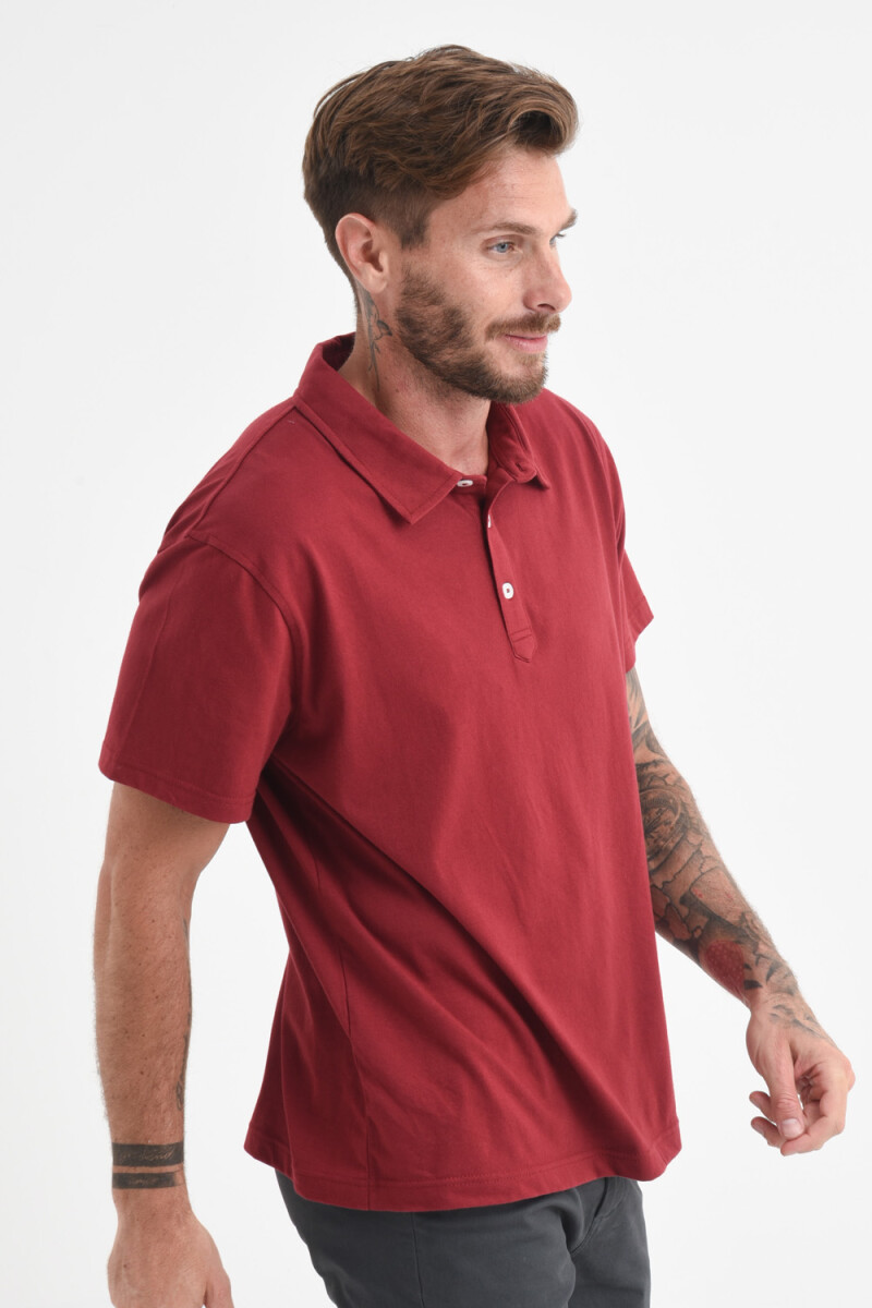 Camiseta manga corta polo Bordo