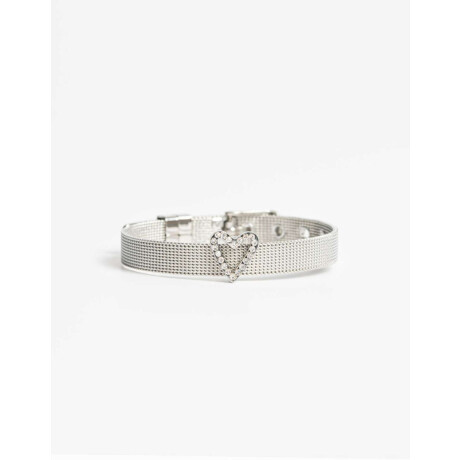 Pulsera Flexible De Acero Hebilla Plateado