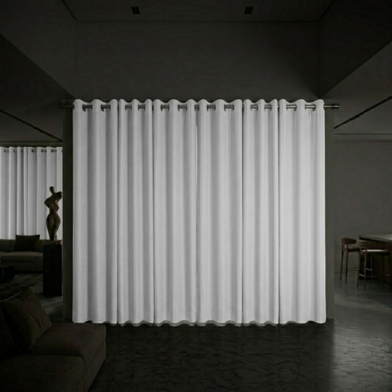 Cortina 100% Blackout set 4 paños 135 x 220 BLANCO