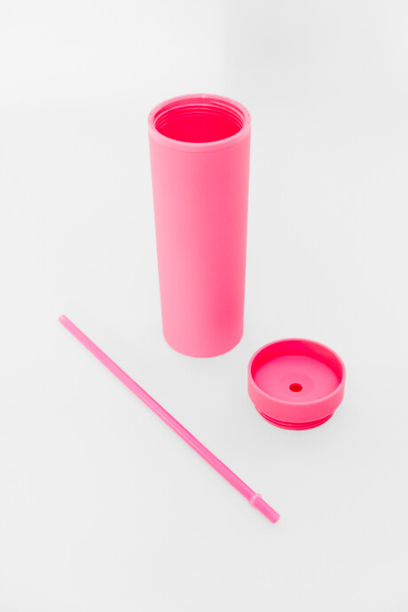 Vaso Con Tapa + Sorbito Beverly Alto Bubblegum