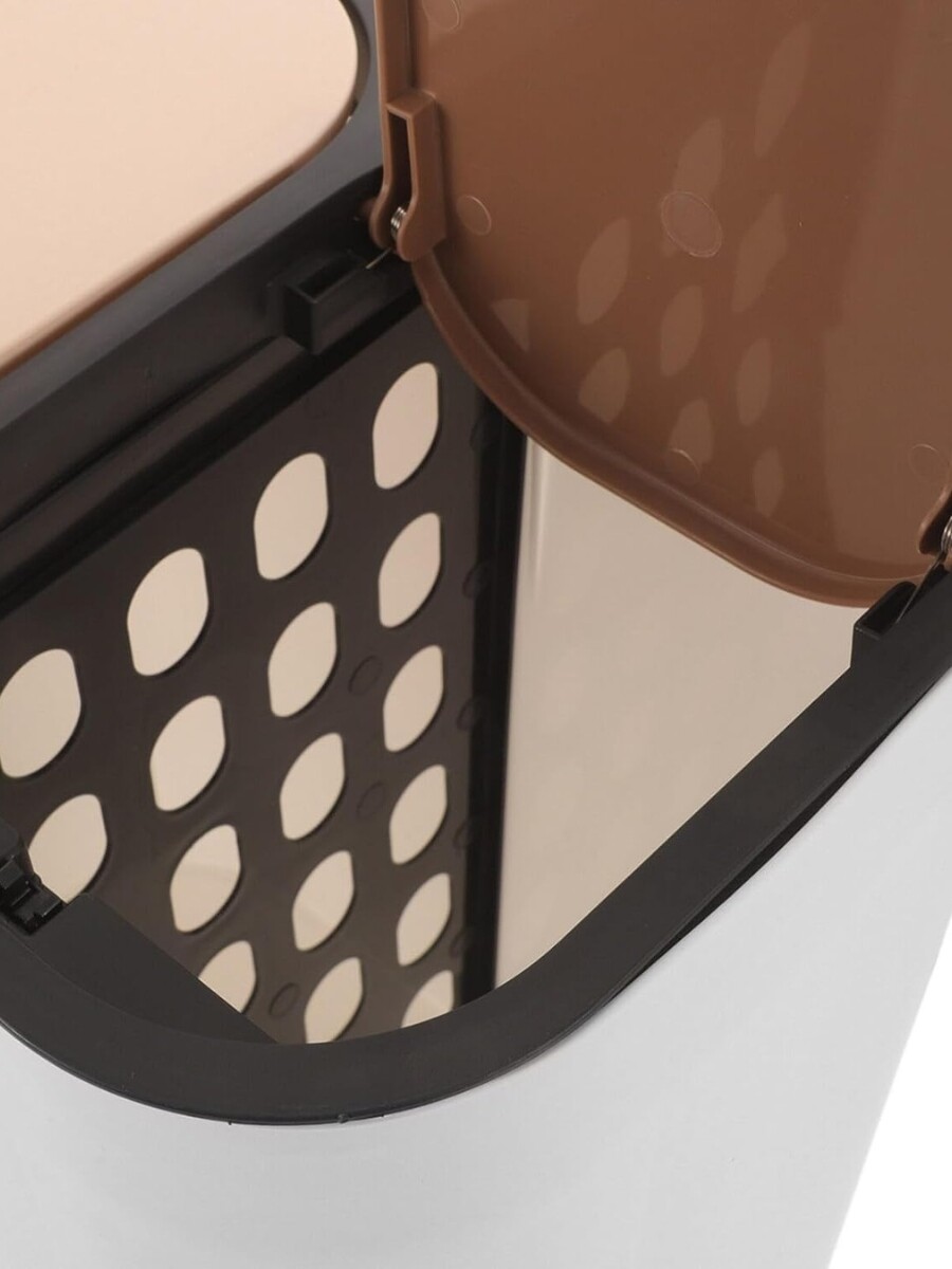 PAPELERA DOBLE COMPARTIMENTO beige